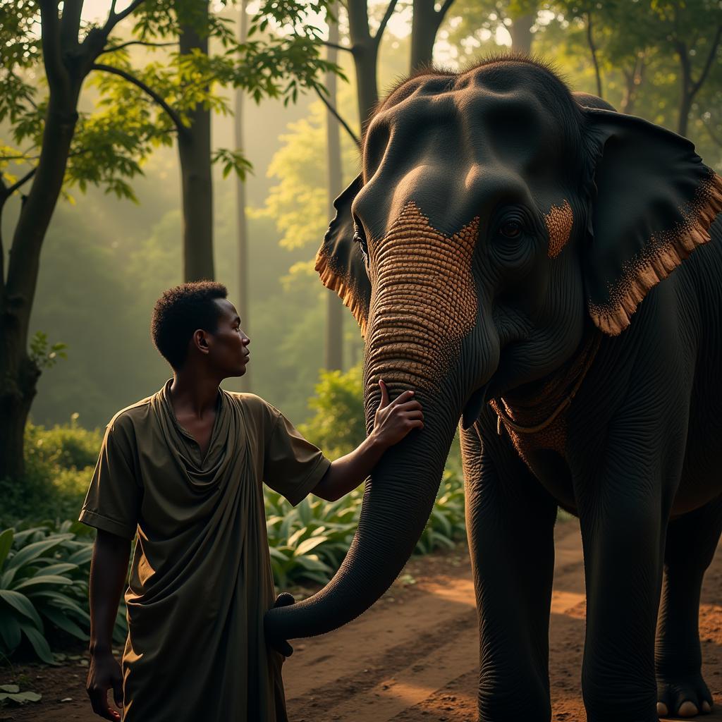 Kumki Elephant and Mahout