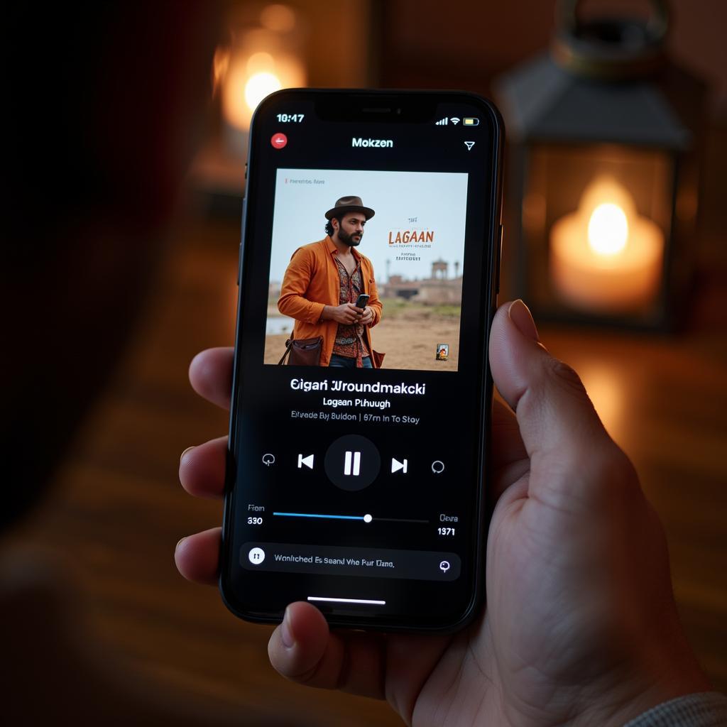 Streaming Lagaan songs on a mobile device