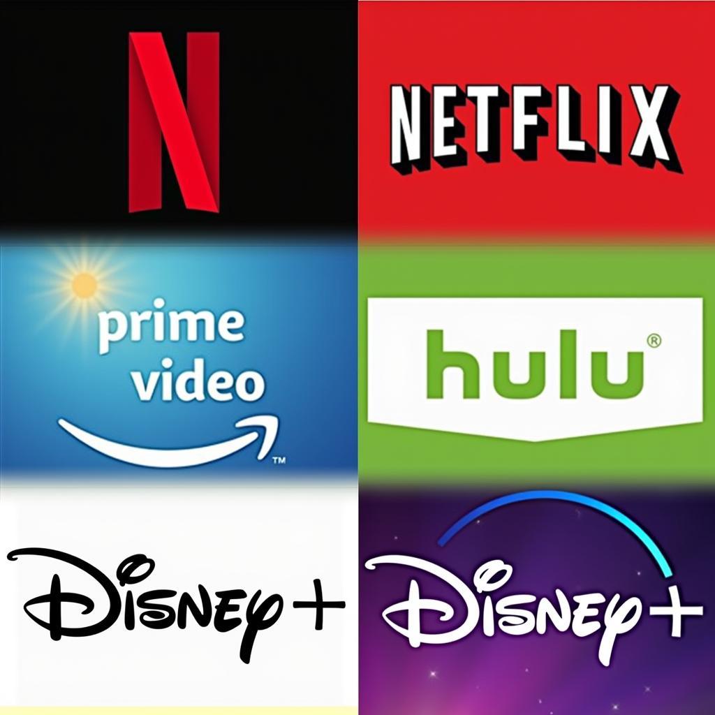 Logos of popular legal streaming platforms