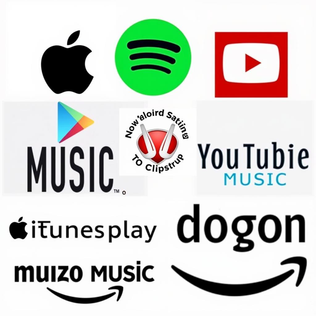 Icons of legal music downloading platforms