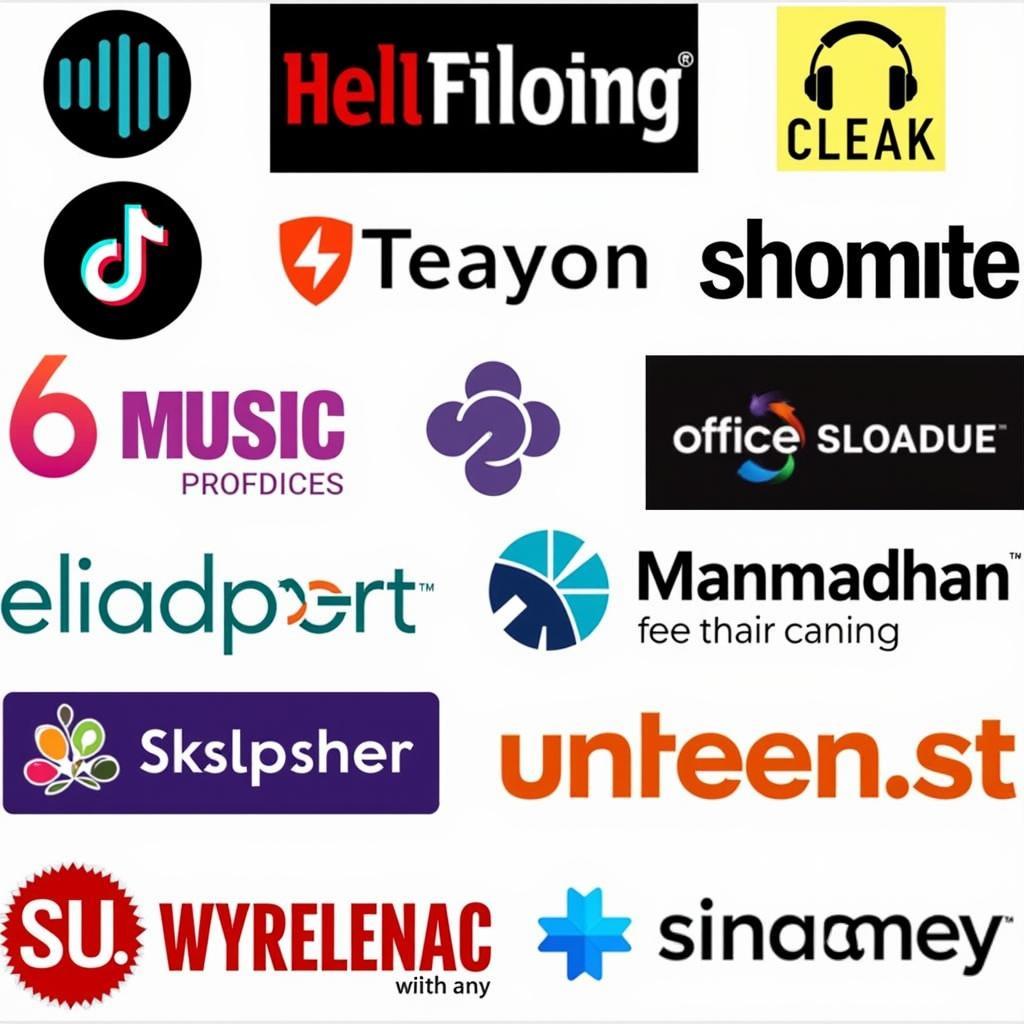 Logos of popular music streaming services