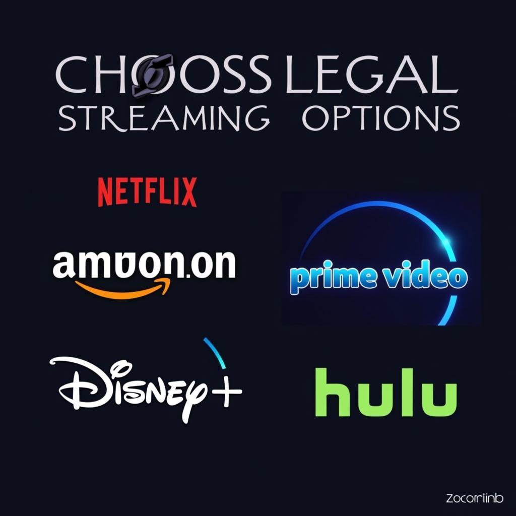 Various streaming service logos on a digital screen