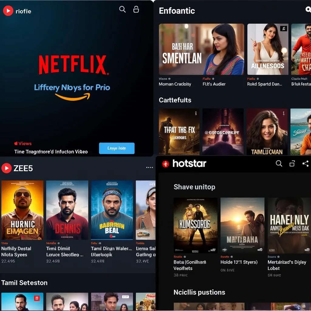 User Interface of Legal Tamil Movie Streaming Platforms