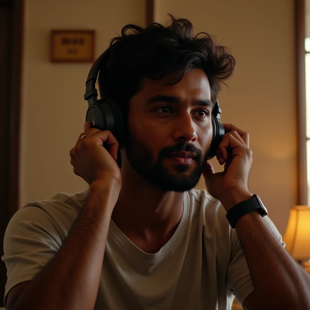 Listening to Marjaavaan Songs on Headphones