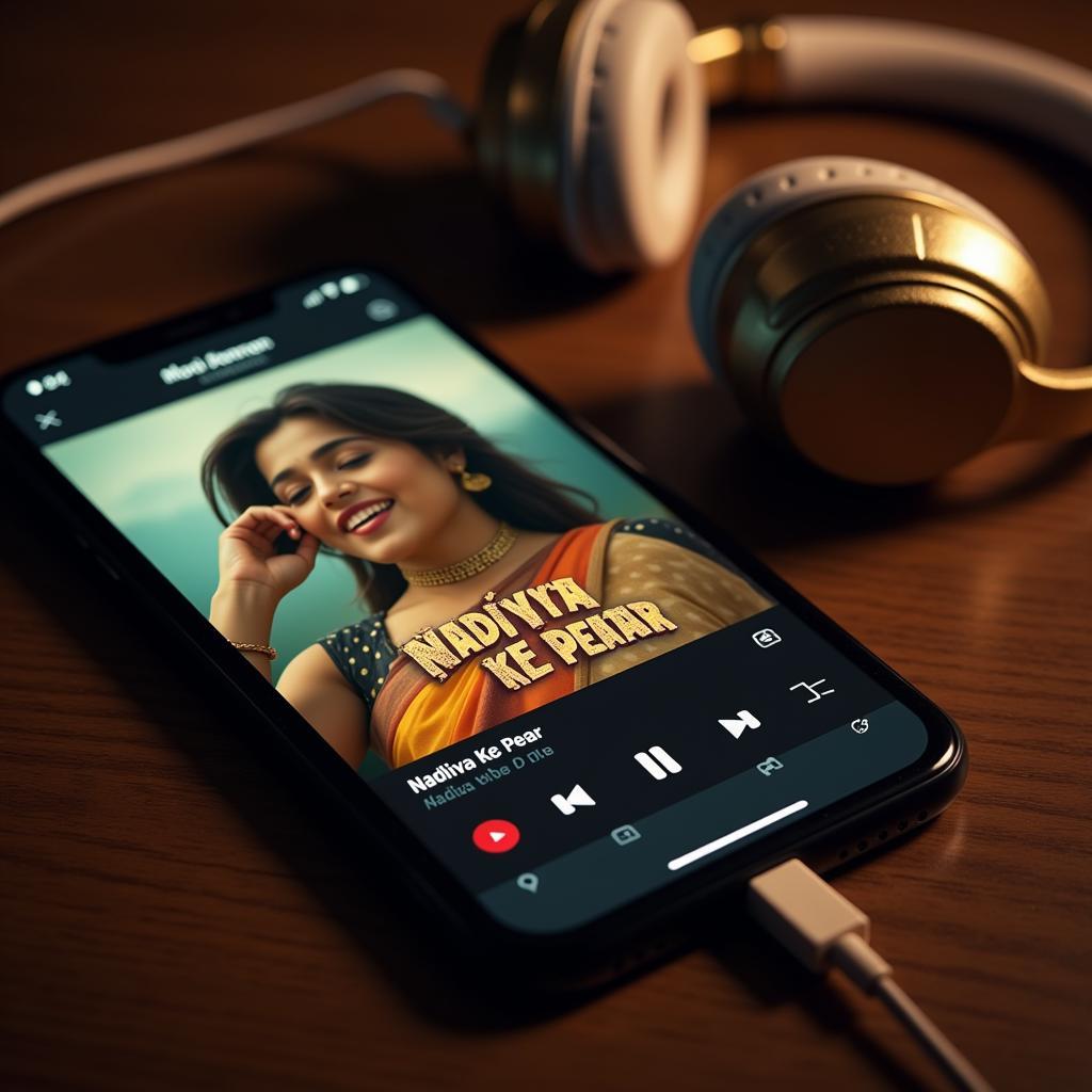 Listening to Nadiya Ke Paar music on phone