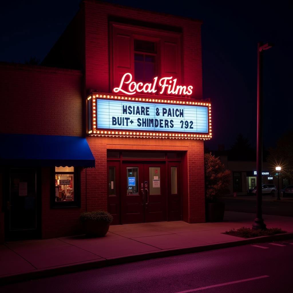 Local Movie Theater Neon Sign