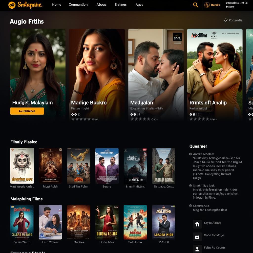 Streaming Platform Interface for Malayalam Films