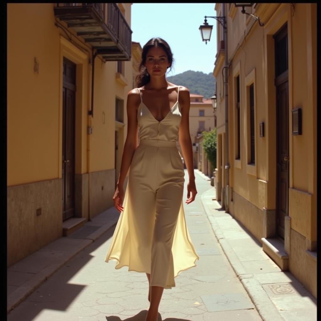 Monica Bellucci Walking Through Sicilian Street in Malena