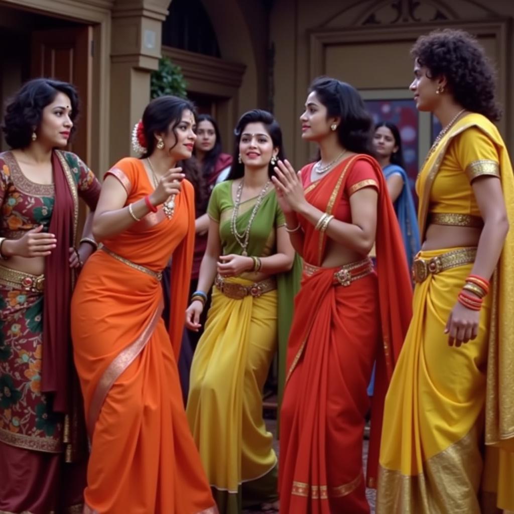 A still from Manthrikam featuring a song sequence