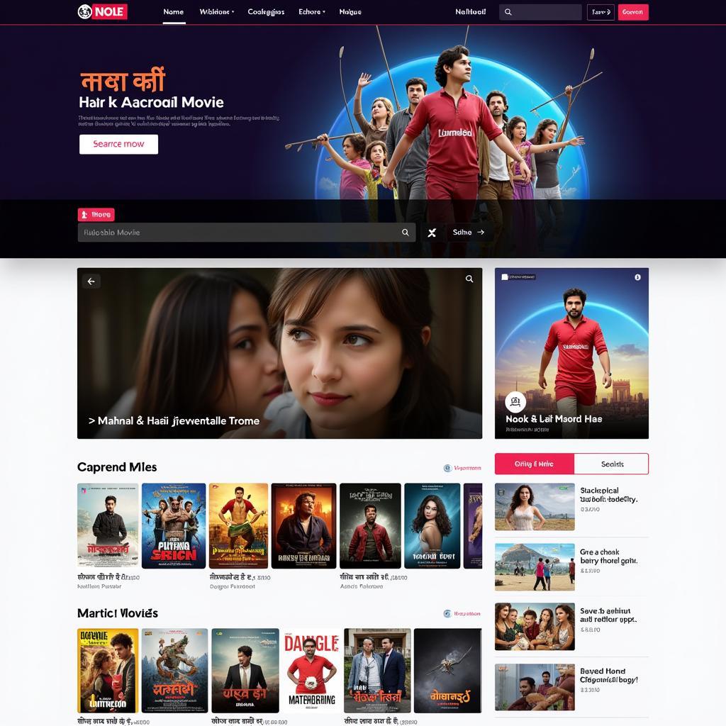 Screenshot of a Marathi movie streaming platform