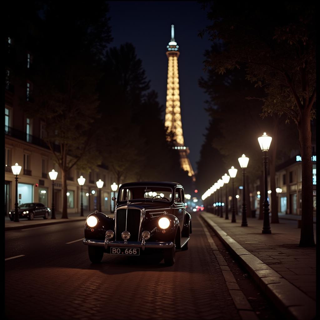 Classic car in Midnight in Paris