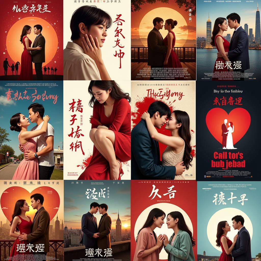 Posters of popular contemporary Chinese romance movies