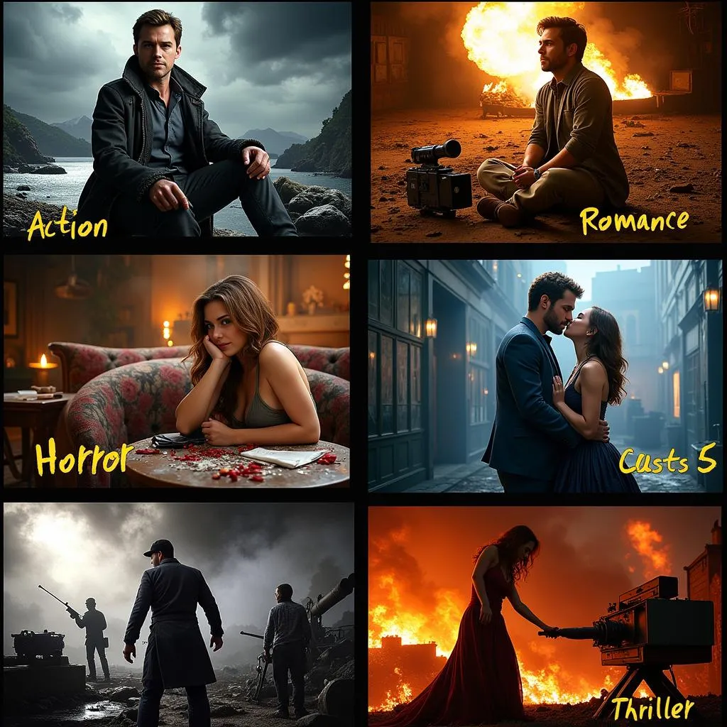 Movie genres collage