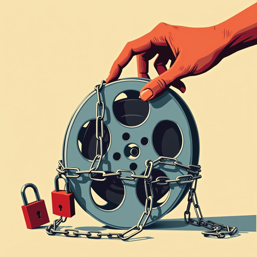 Concept image representing movie piracy.