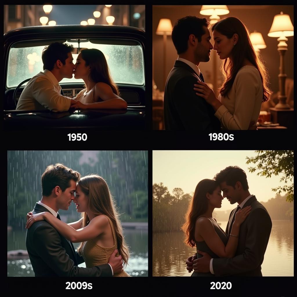 Movie Scenes Depicting Intimacy From Different Eras