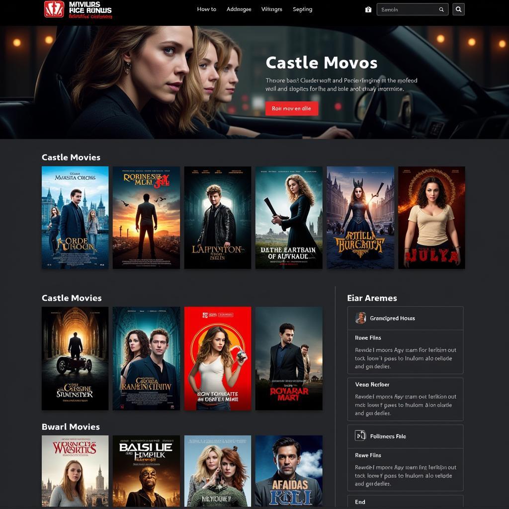 Browsing the Castle Movie Selection on "Movie USA Full HD"