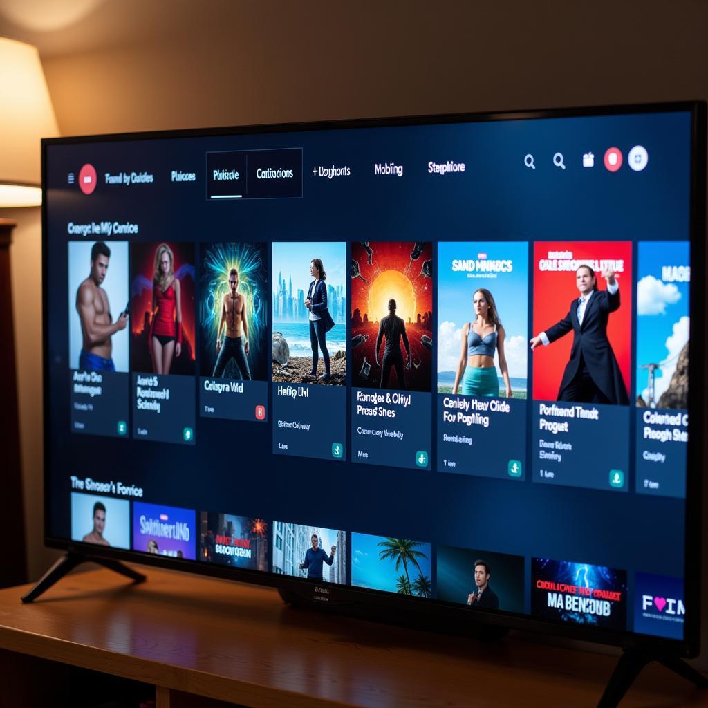 Streaming platform interface on a smart TV