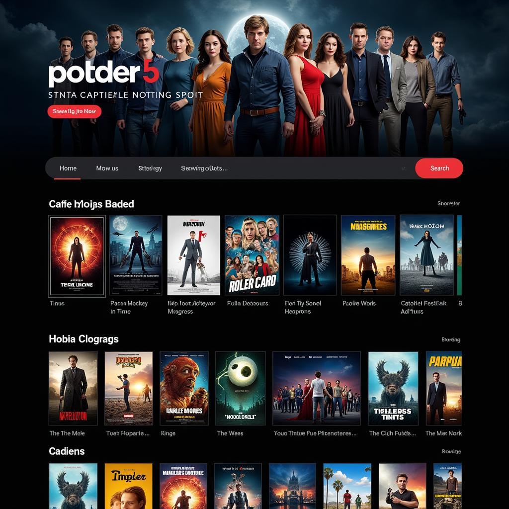 Movie streaming platform interface