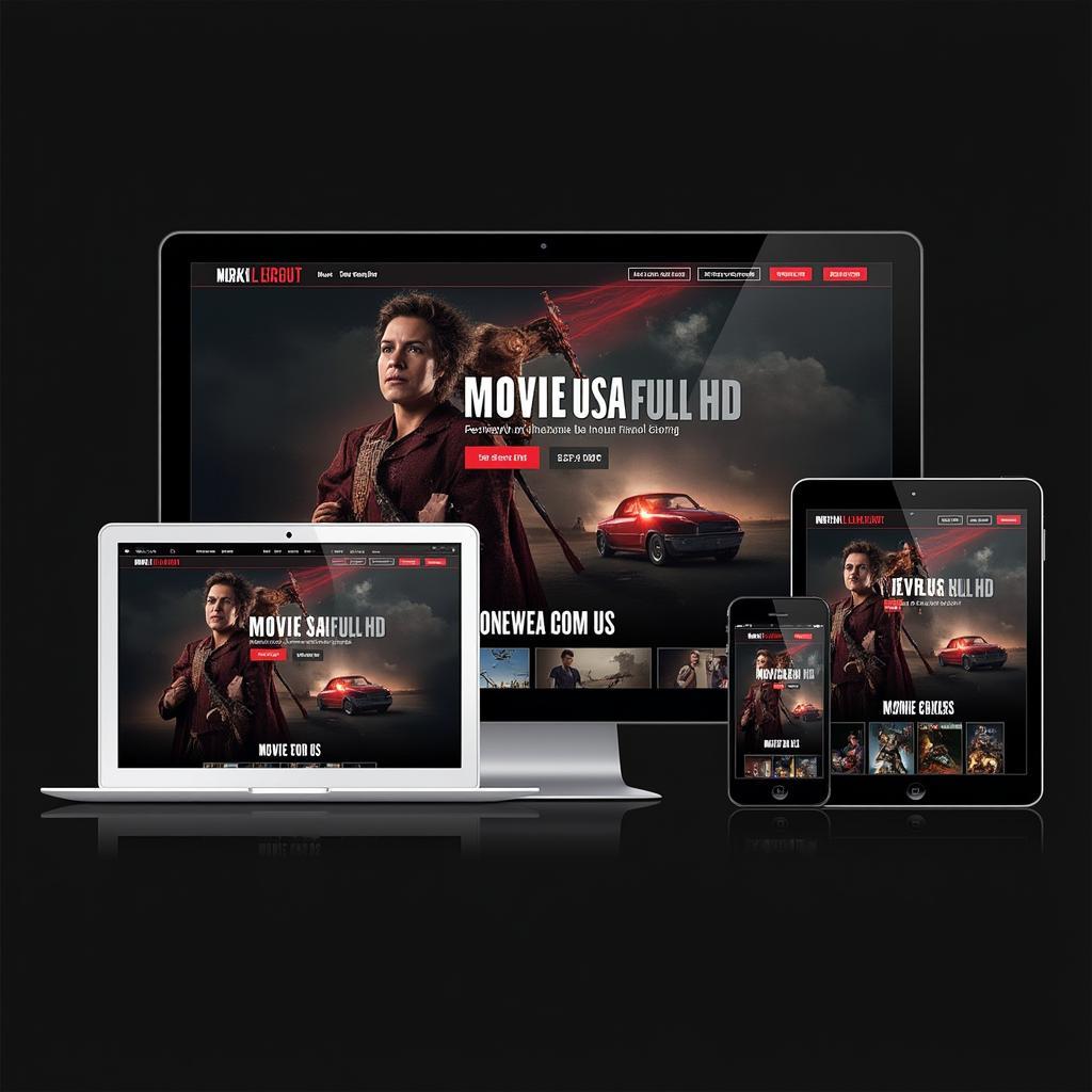 Movie USA Full HD Homepage on Various Devices