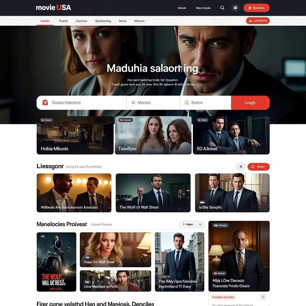 A user-friendly movie streaming website interface