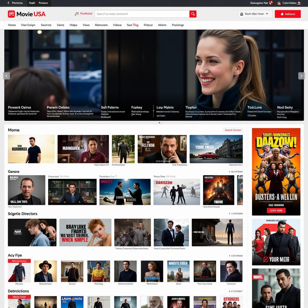 Movie USA Full HD Website Navigation