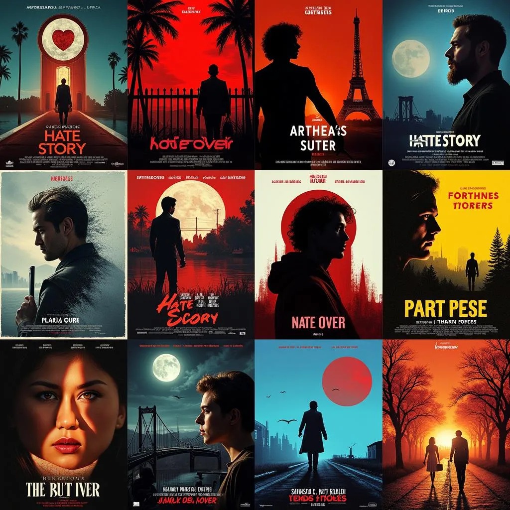 A collage of movie posters featuring similar erotic thriller movies