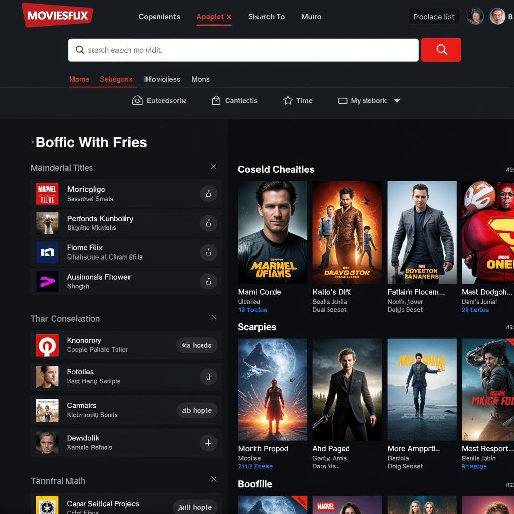 MoviesFlix Search Results Page