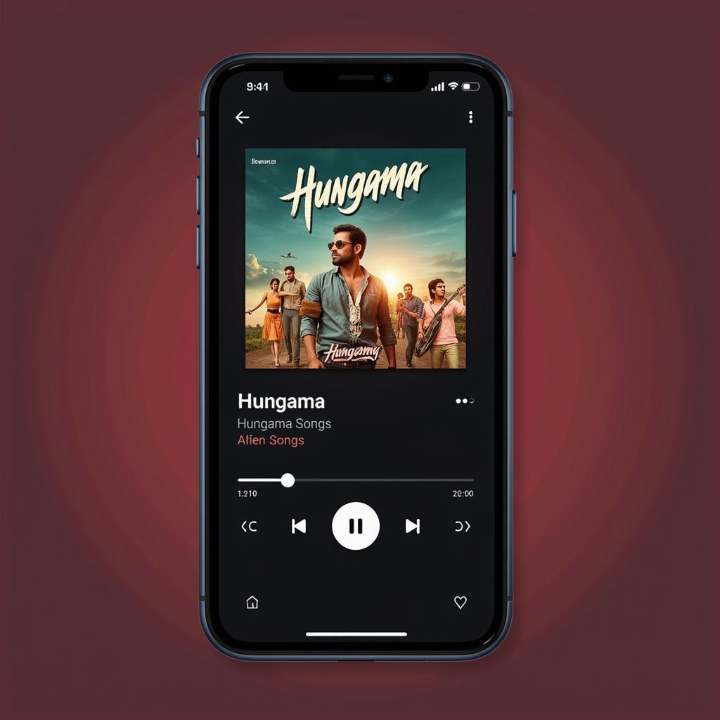 Music streaming app interface