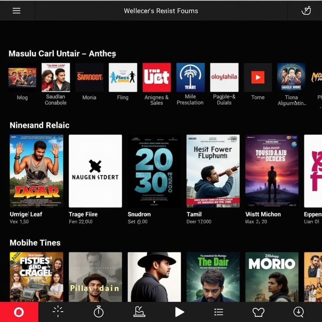 A screenshot of a music streaming app interface displaying a playlist of Tamil film songs