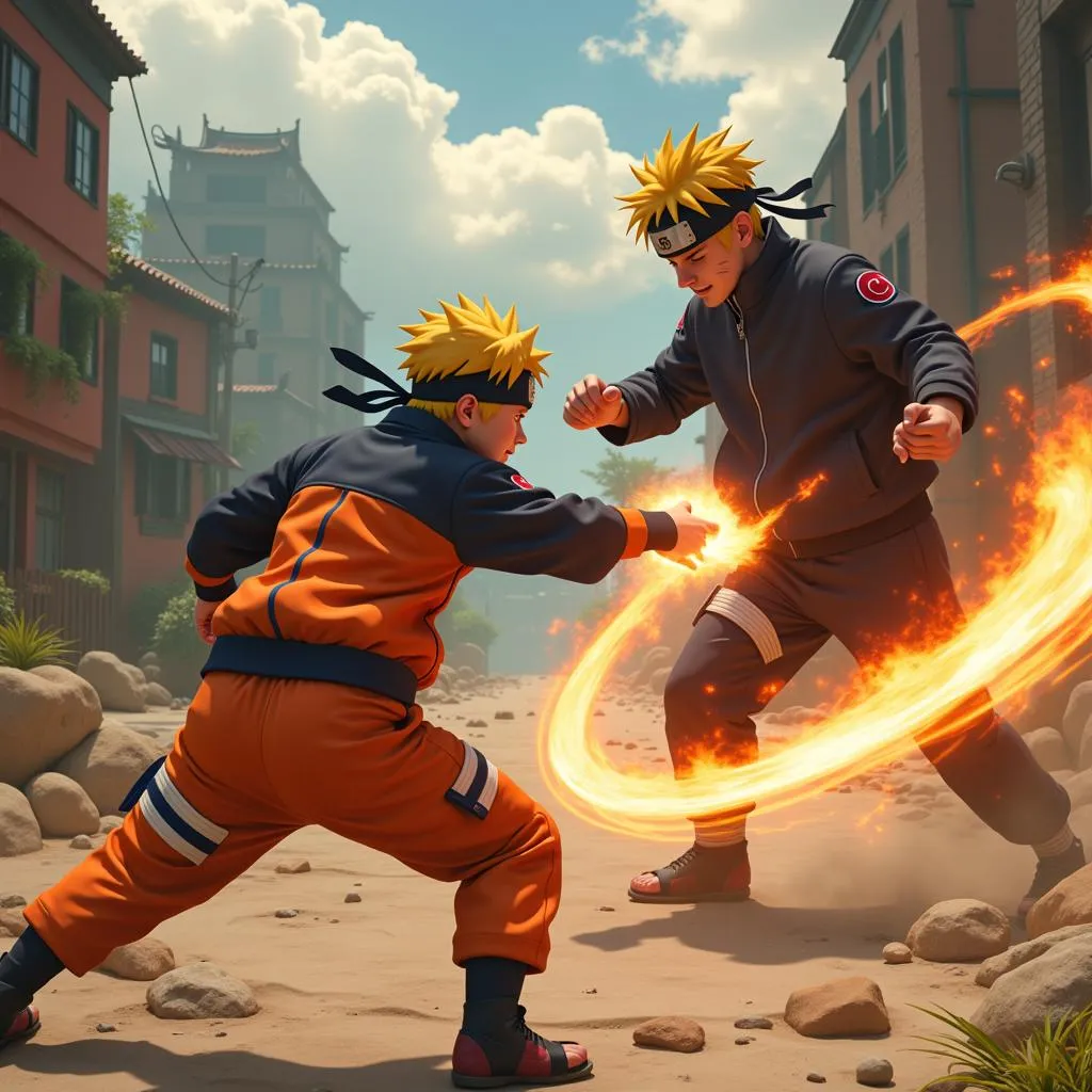 Action-packed fight scene in Naruto Shippuden Movie 6