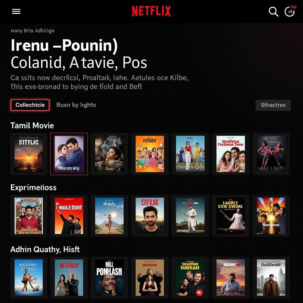 Netflix Tamil Movie Interface