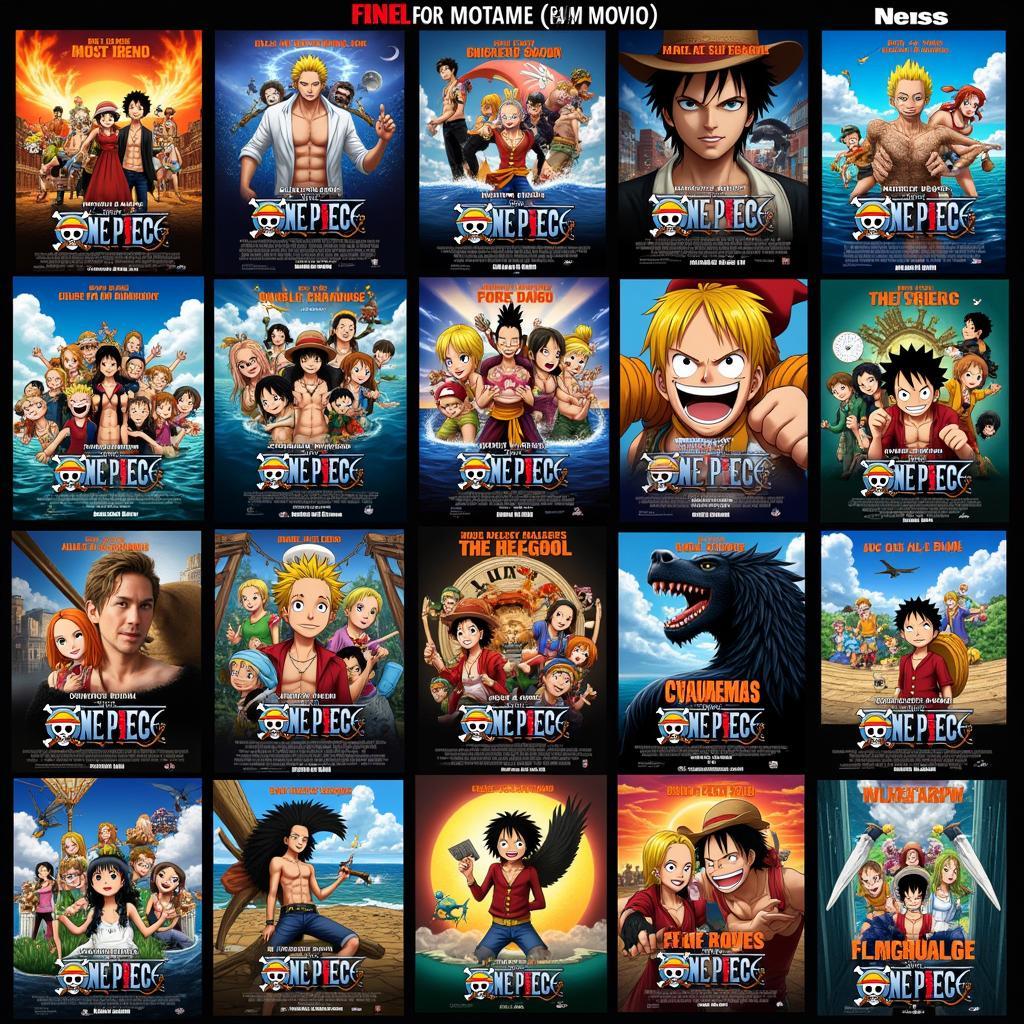 A Collection of One Piece Movie Posters