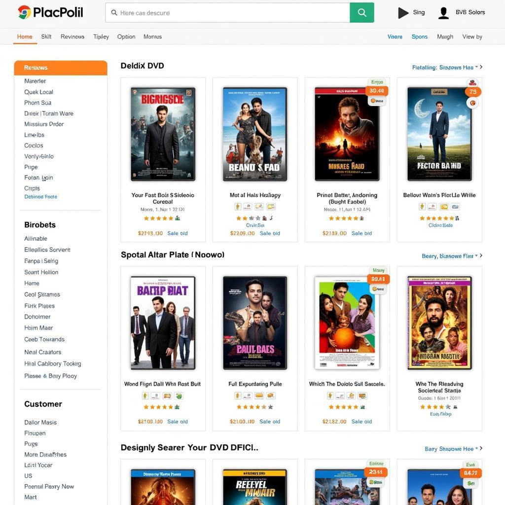 Browsing Hindi movie DVDs in an online store