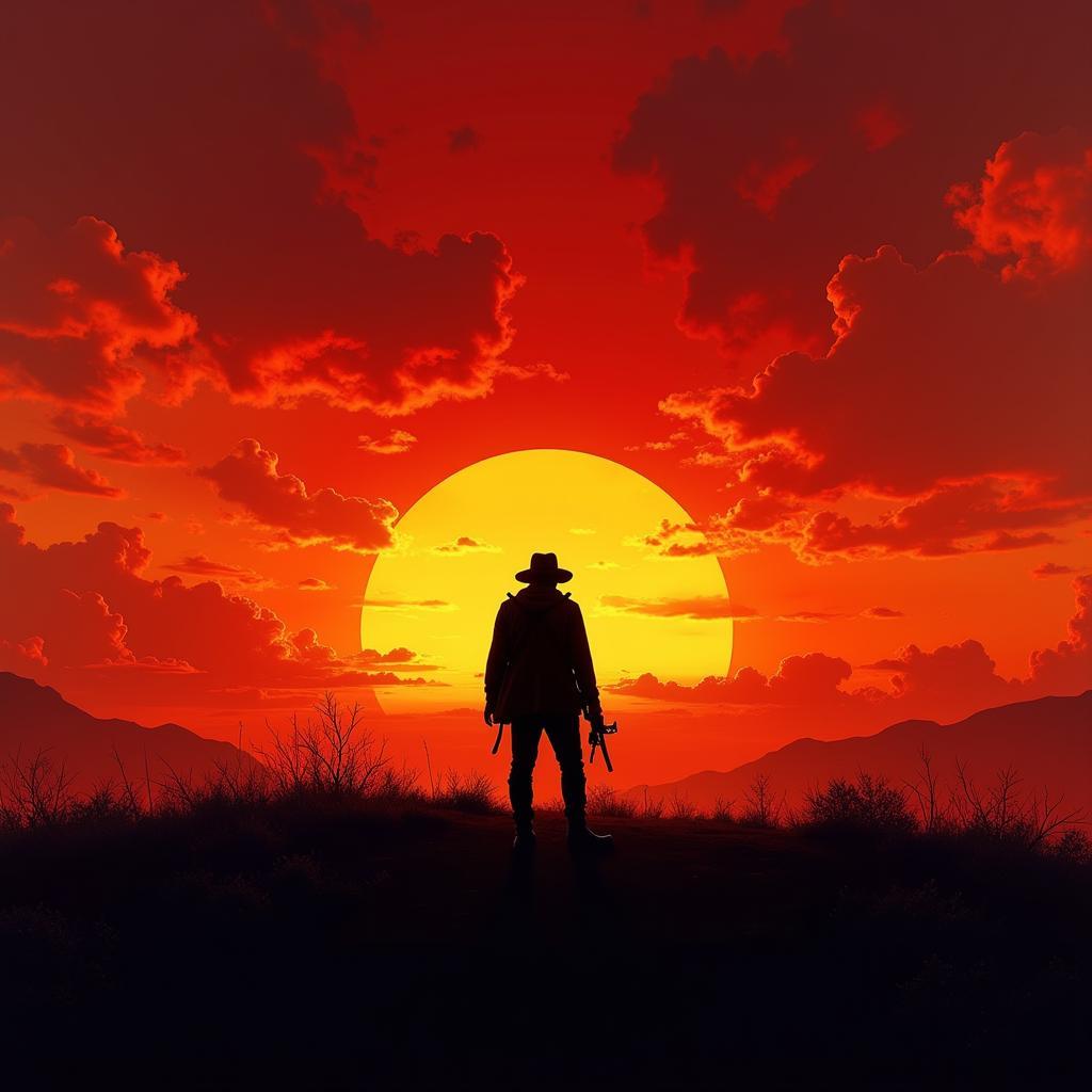 Orange Movie Poster with a Dramatic Sunset