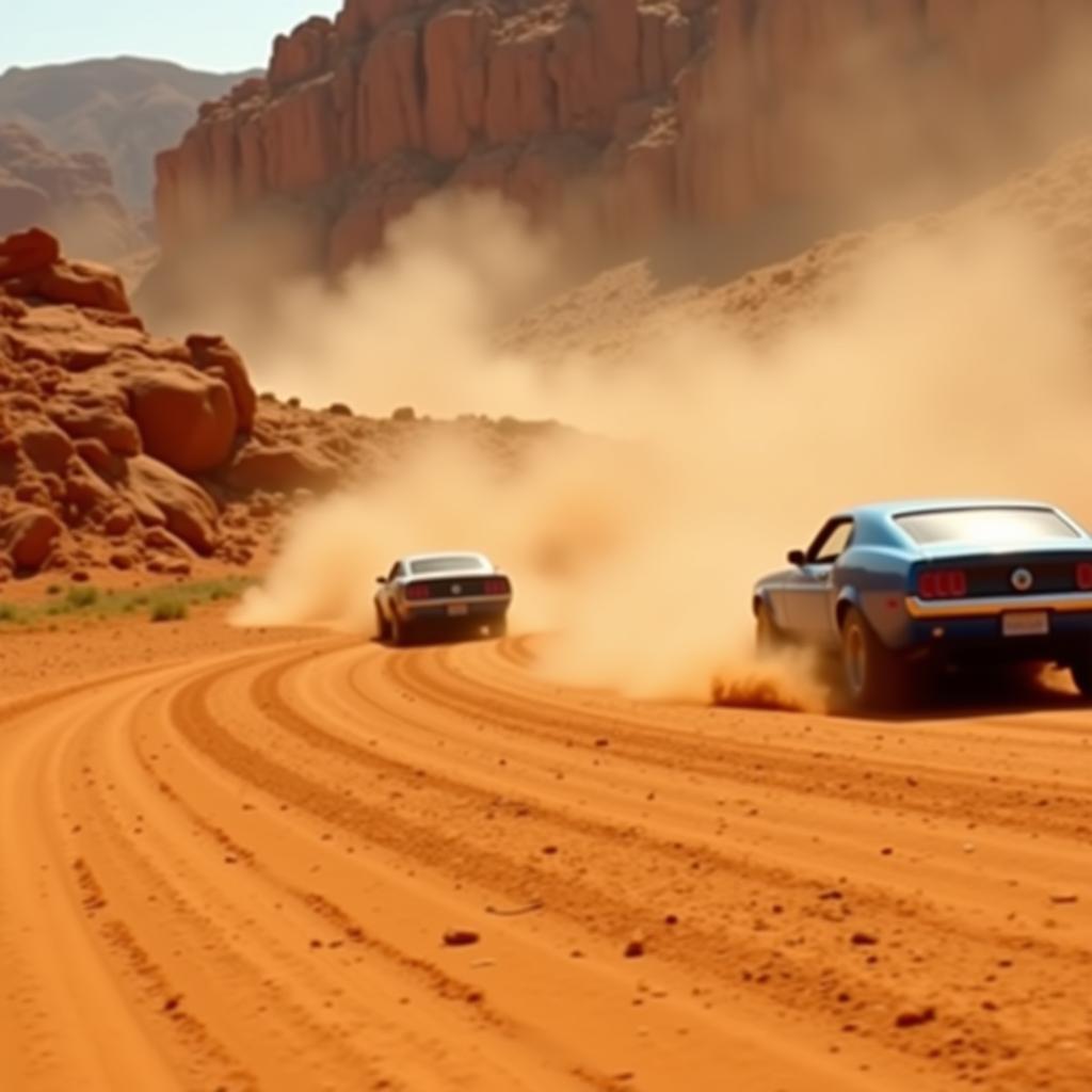 Orange-Hued Desert Chase Scene