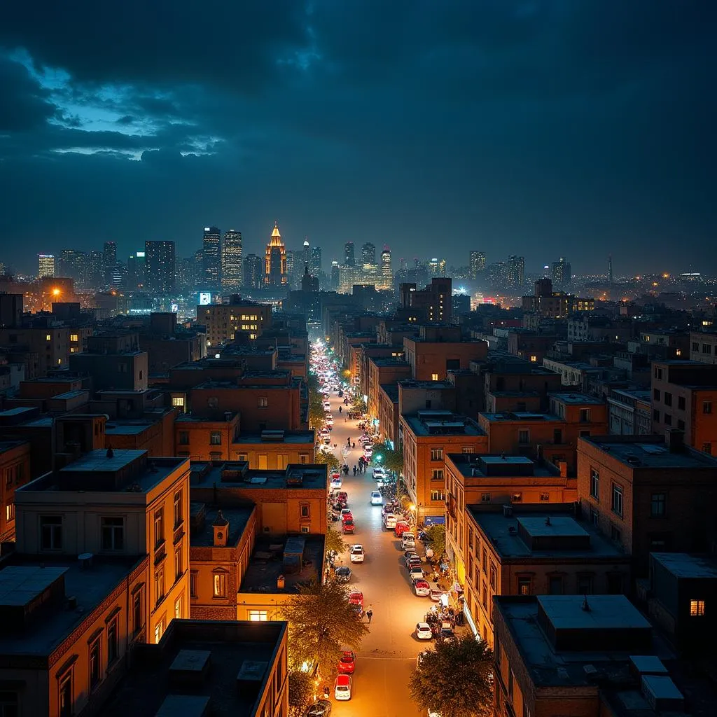 Vibrant cityscape of a Pakistani city