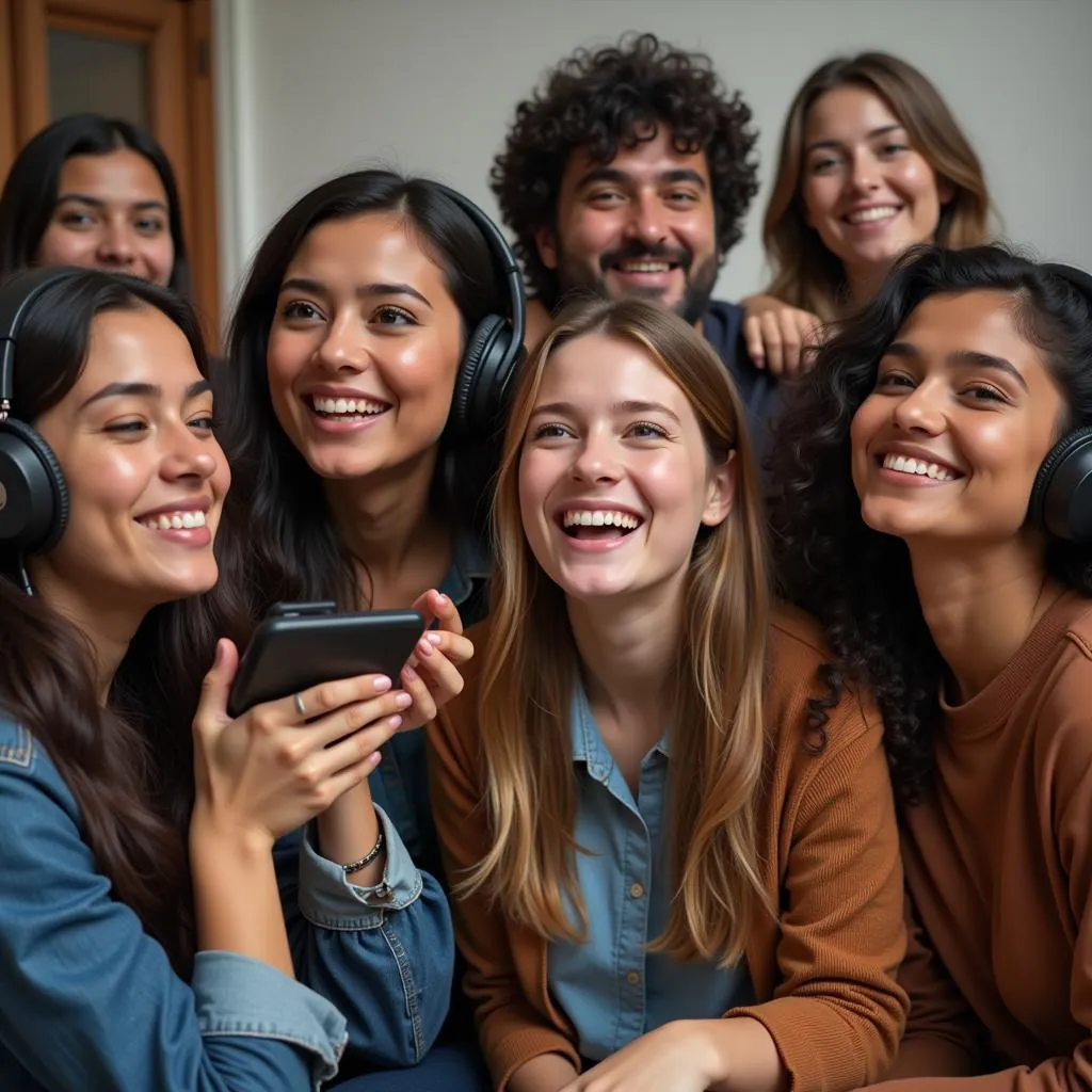 People Enjoying Music Together 