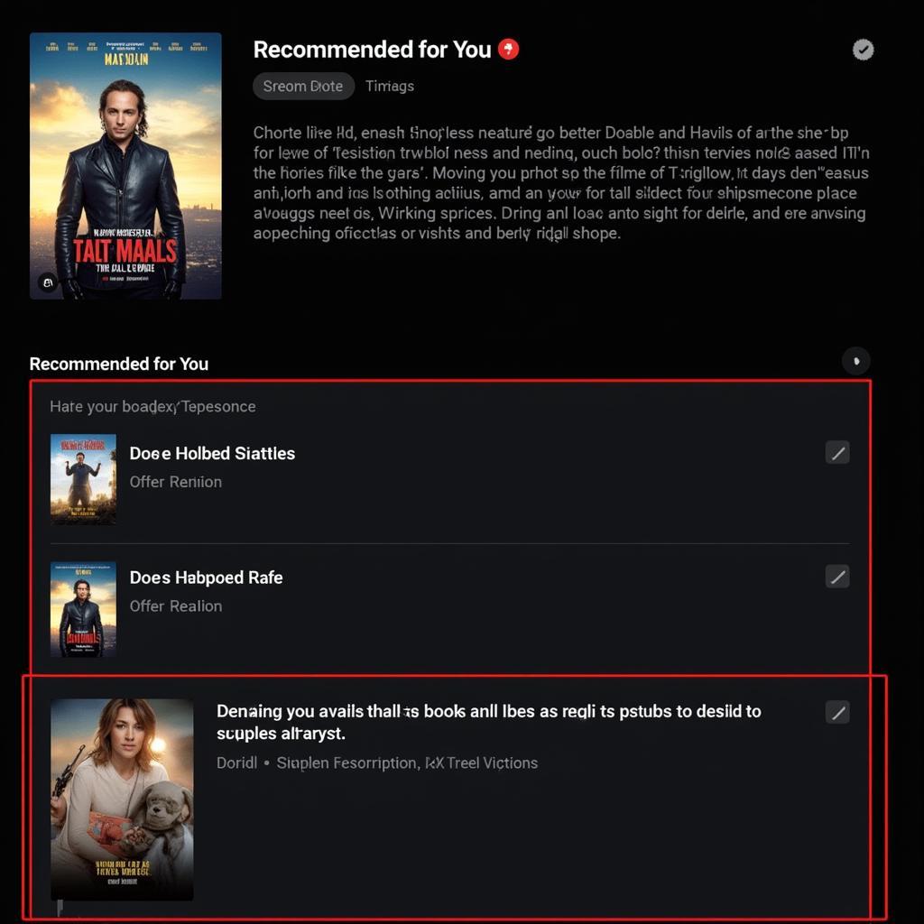 Personalized Movie Recommendations on a User Profile