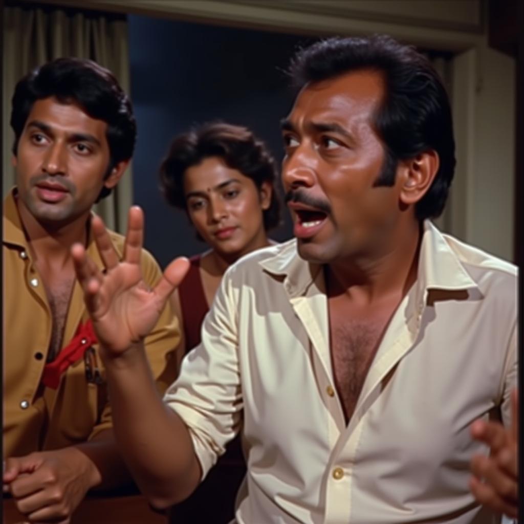 Legendary actor Rajkumar in a popular Kannada film scene