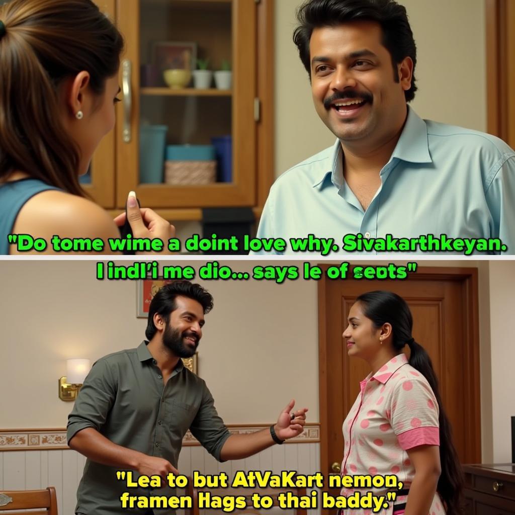 A still capturing a comedic scene from Rajini Murugan