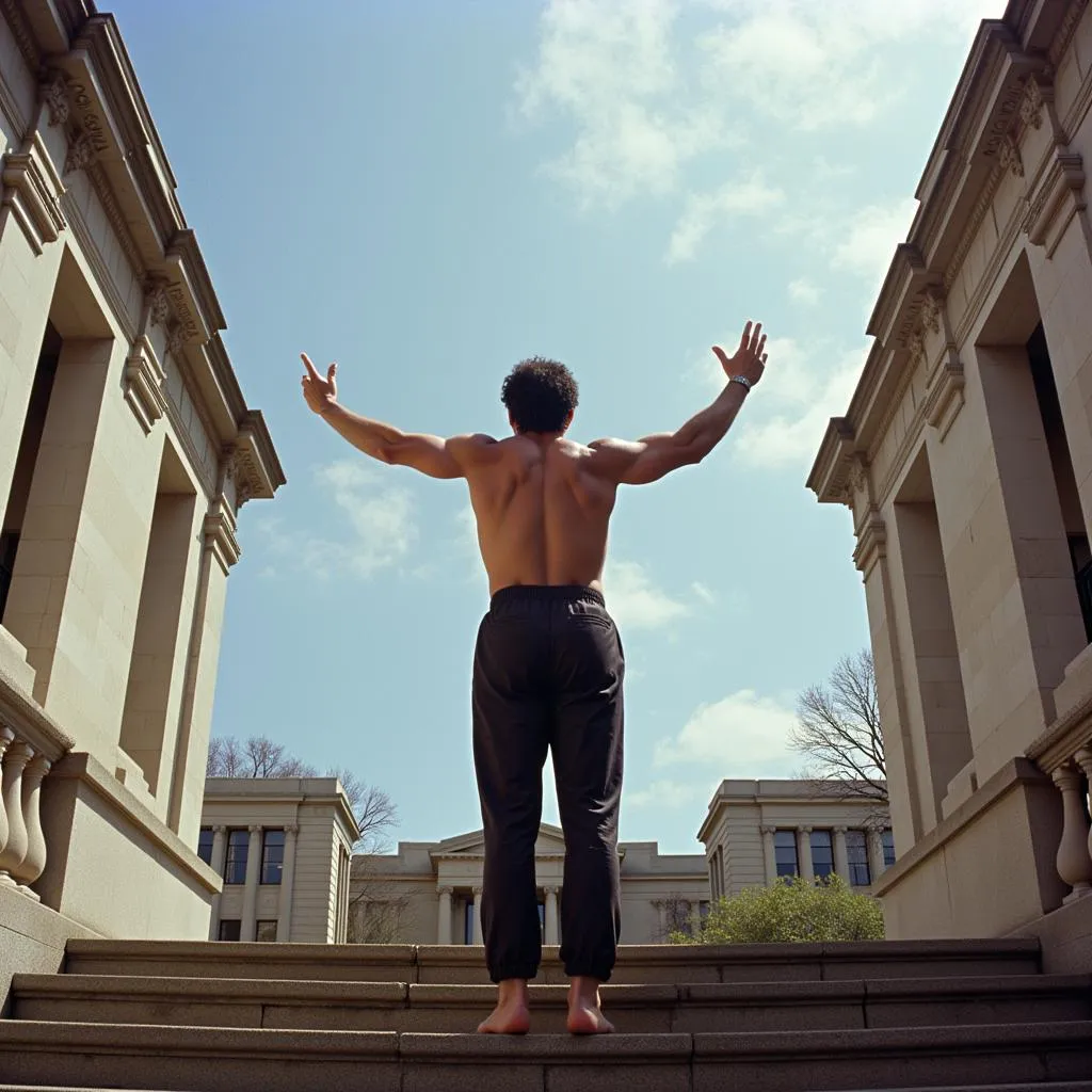 Rocky Balboa's iconic run up the steps of the Philadelphia Museum of Art