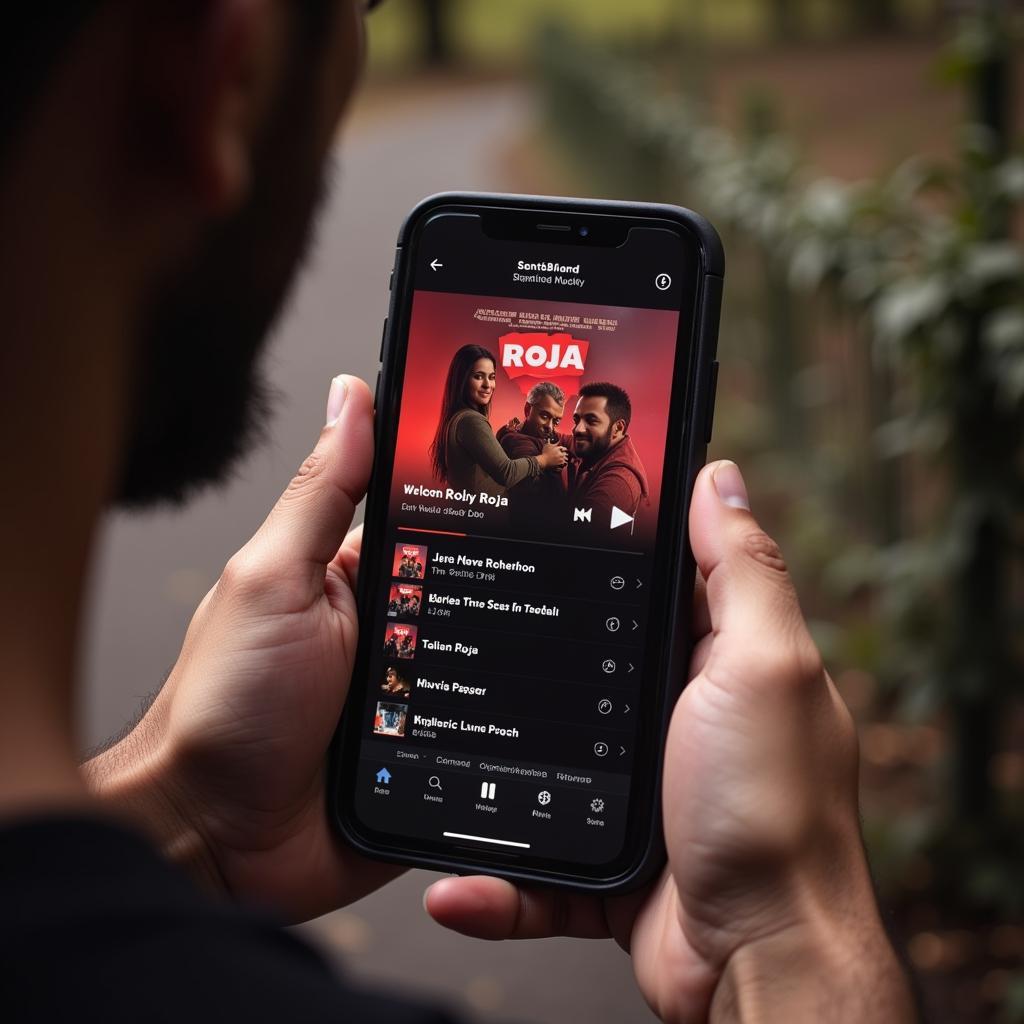 streaming-roja-soundtrack-on-mobile-device