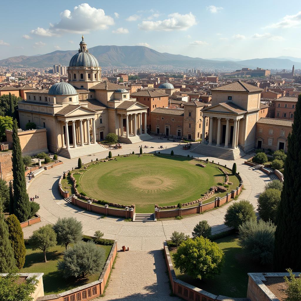 A bustling scene of the Roman Forum during the Republic era