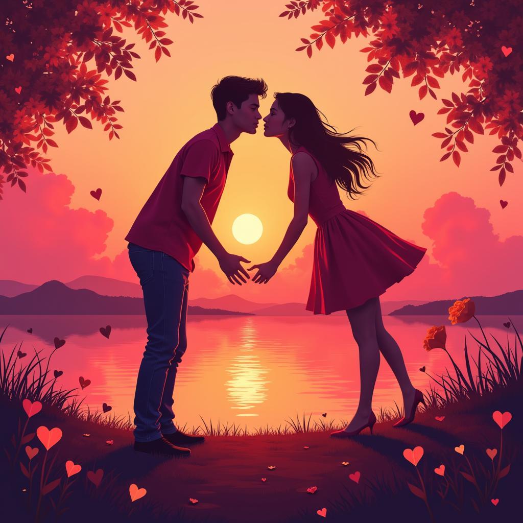 Romantic Movie Poster with Warm Color Palette