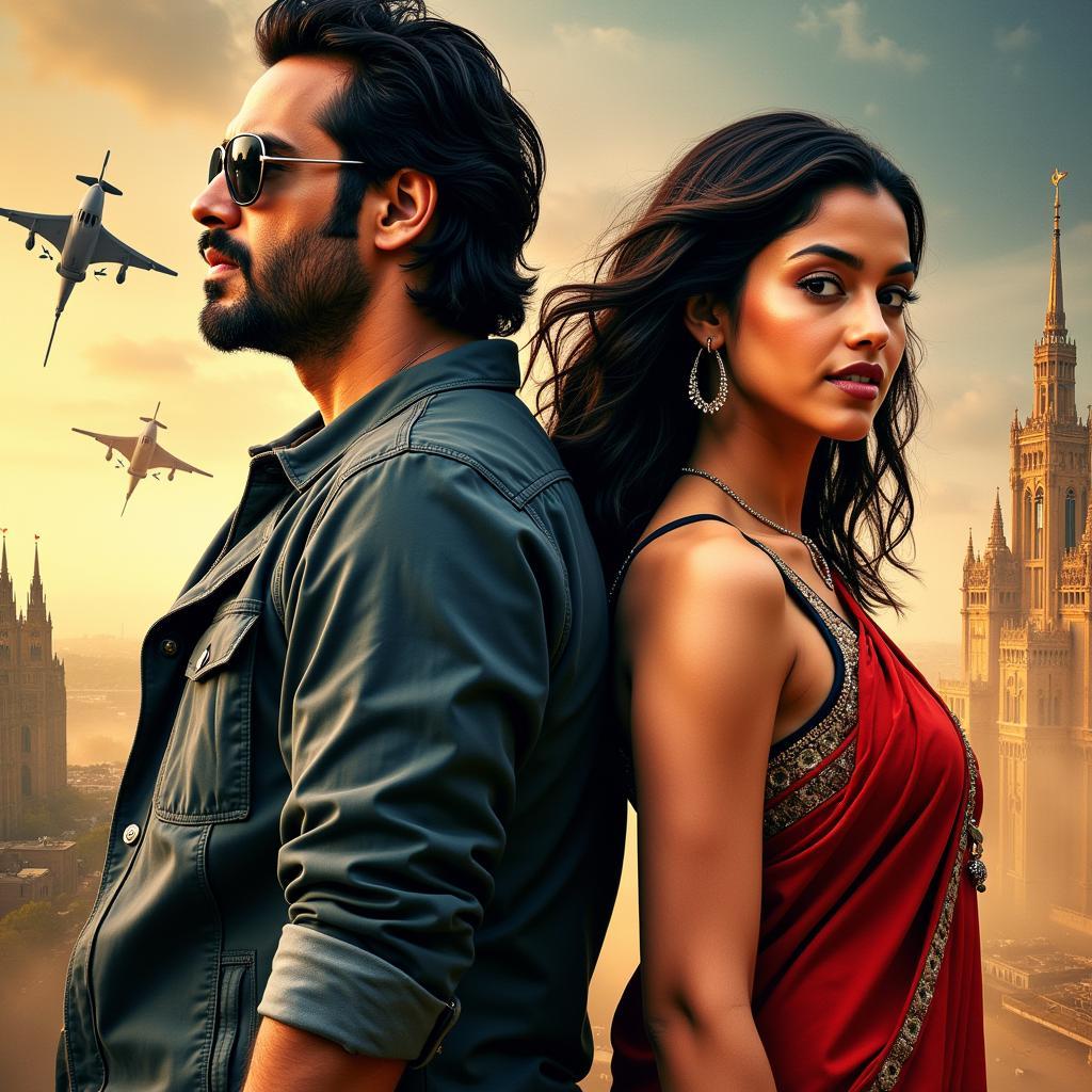 Saaho movie poster featuring Prabhas and Shraddha Kapoor