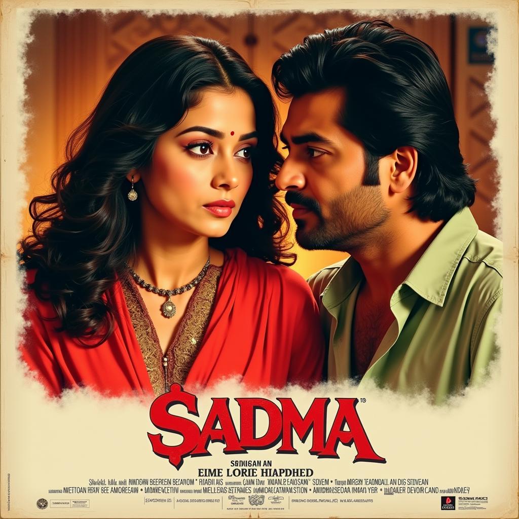 Sridevi and Kamal Haasan in Sadma movie poster