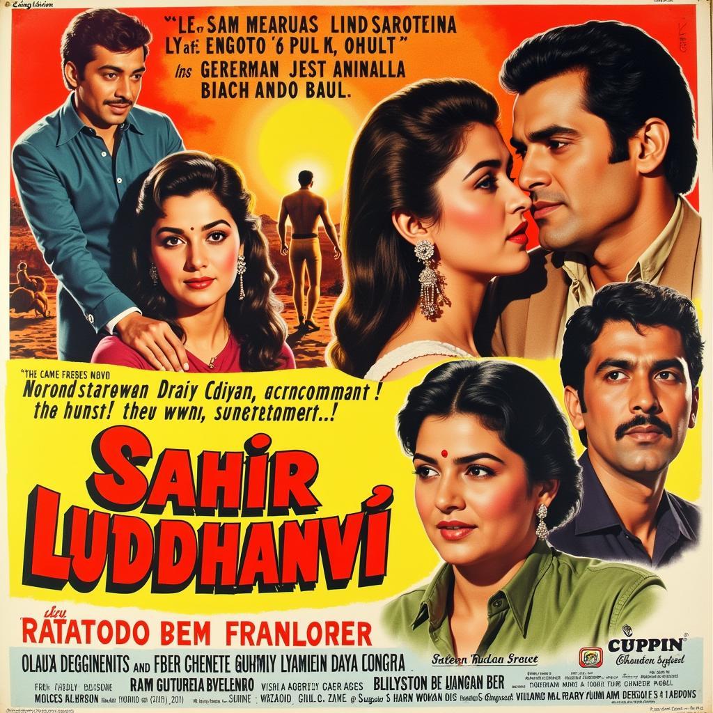 Vintage poster of a Sahir Ludhianvi film