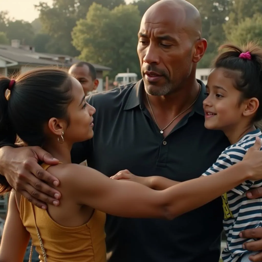 Emotional scene in San Andreas with Dwayne Johnson and his family