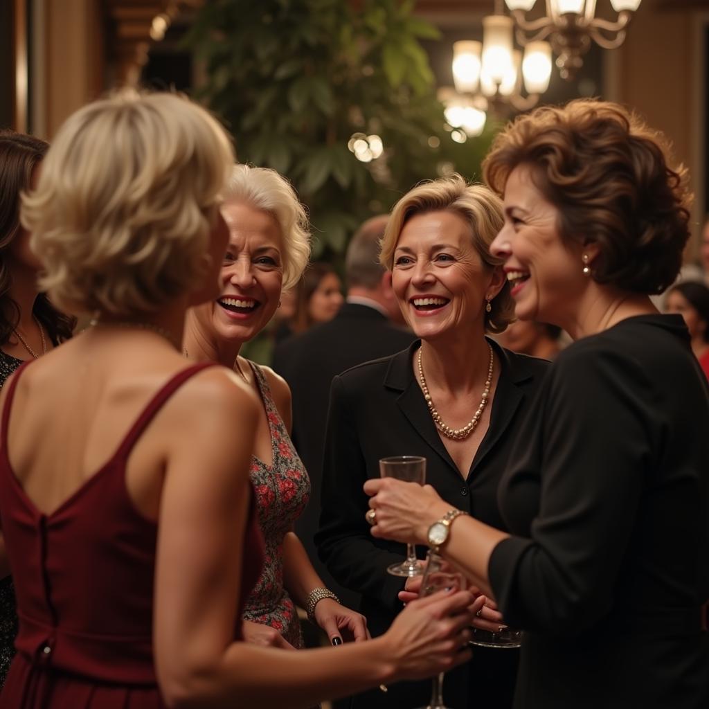 A scene from a movie featuring a group of older women having fun.