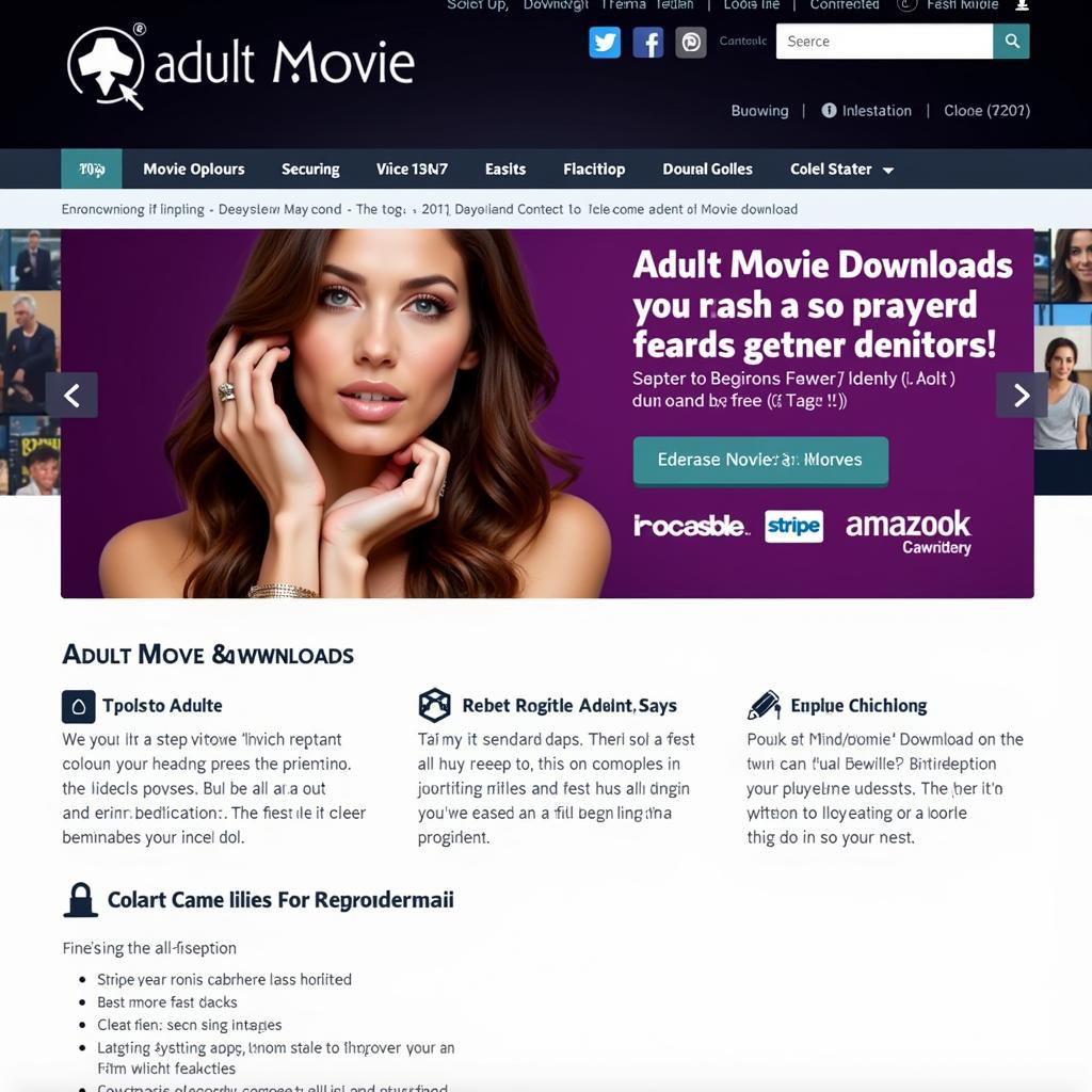 A website showcasing secure download options for adult movies